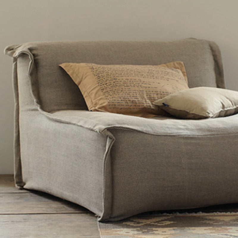Linen Armless Sofa Tight Back 33"W Modern Sofa for Living Room