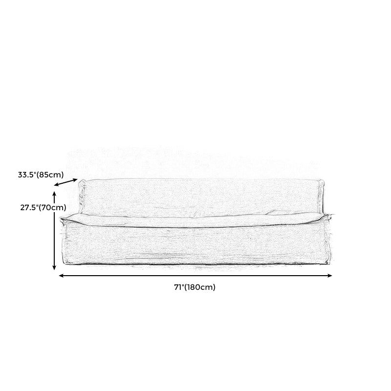 Linen Armless Sofa Tight Back 33"W Modern Sofa for Living Room