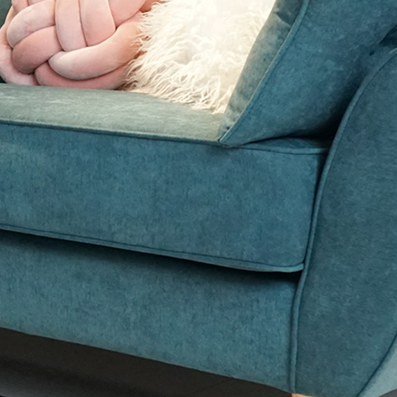 Loose Back Linen Square Arm Sofa with slipcovered Hair Pin Legs Settee