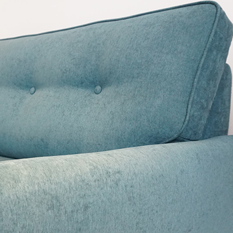Loose Back Linen Square Arm Sofa with slipcovered Hair Pin Legs Settee