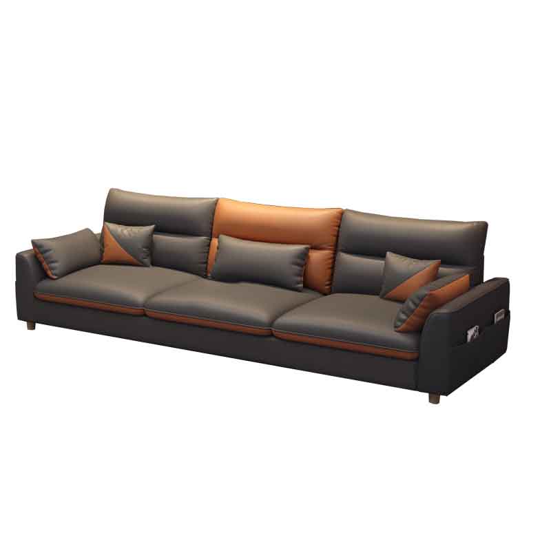 Contemporary Square Arm Sofa with Loose Back for Living Room, Apartment