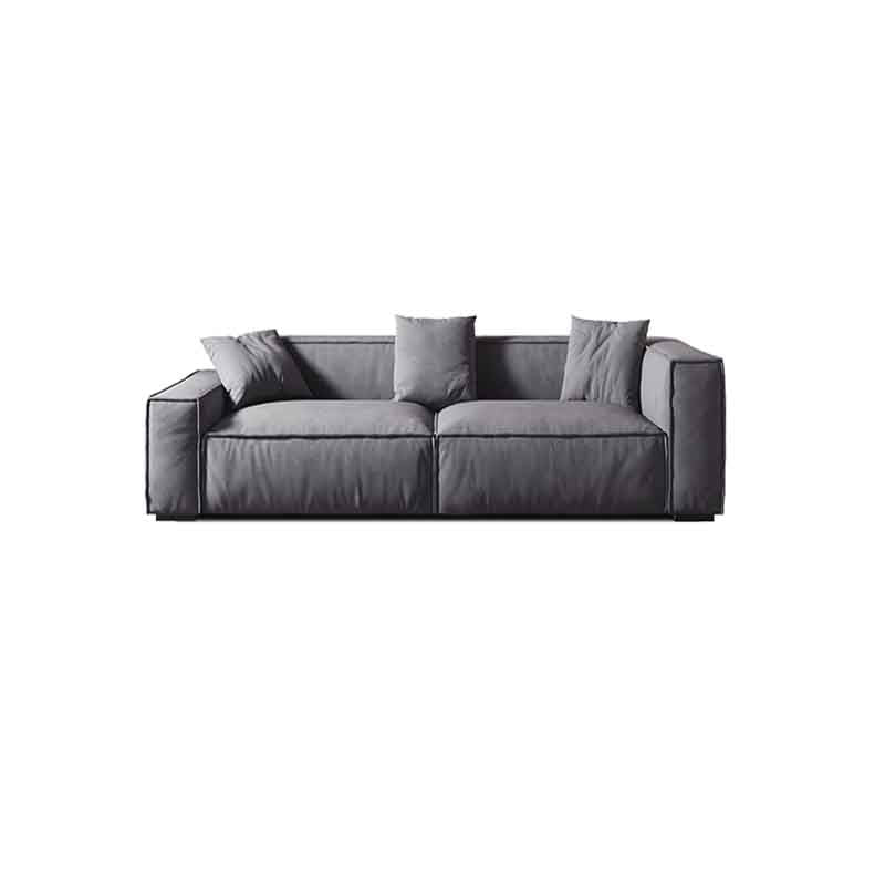 Tight Back Faux Leather Square Arm Sofa with Stain Resistant and Wear Resistance