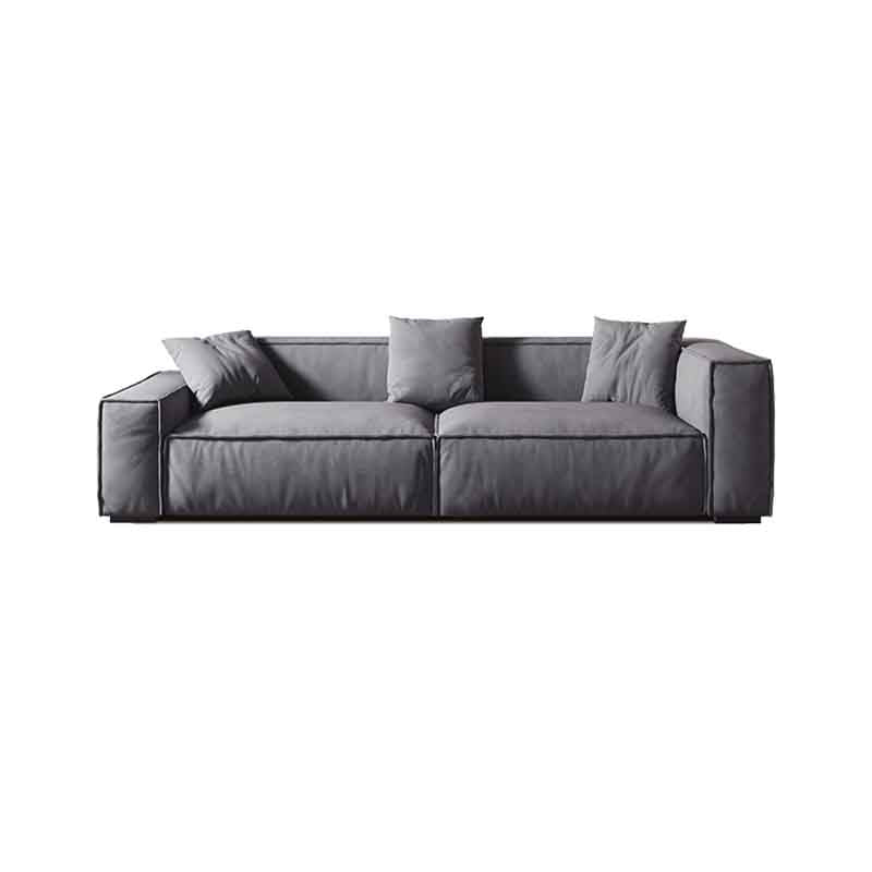 Tight Back Faux Leather Square Arm Sofa with Stain Resistant and Wear Resistance