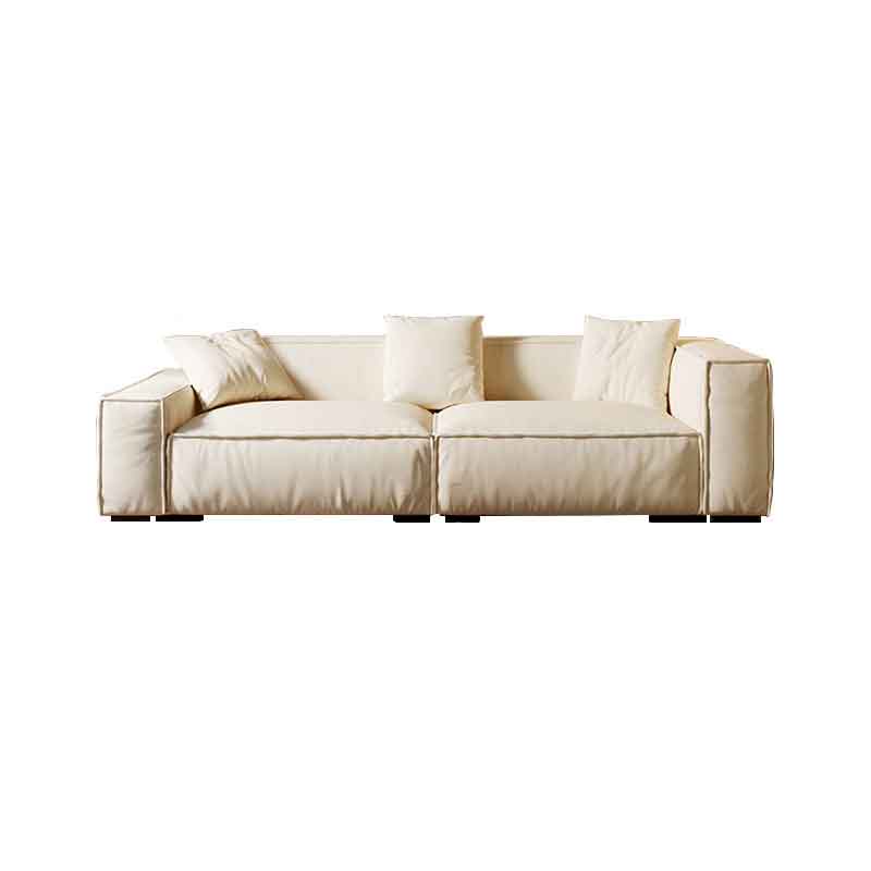 Tight Back Faux Leather Square Arm Sofa with Stain Resistant and Wear Resistance