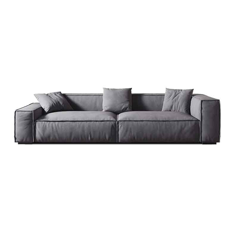Tight Back Faux Leather Square Arm Sofa with Stain Resistant and Wear Resistance