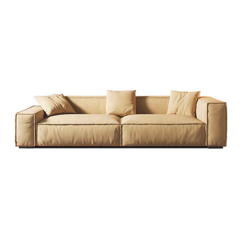 Tight Back Faux Leather Square Arm Sofa with Stain Resistant and Wear Resistance