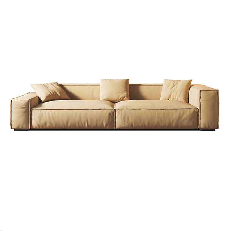 Tight Back Faux Leather Square Arm Sofa with Stain Resistant and Wear Resistance