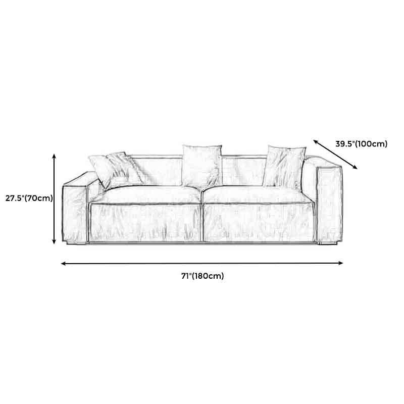 Tight Back Faux Leather Square Arm Sofa with Stain Resistant and Wear Resistance