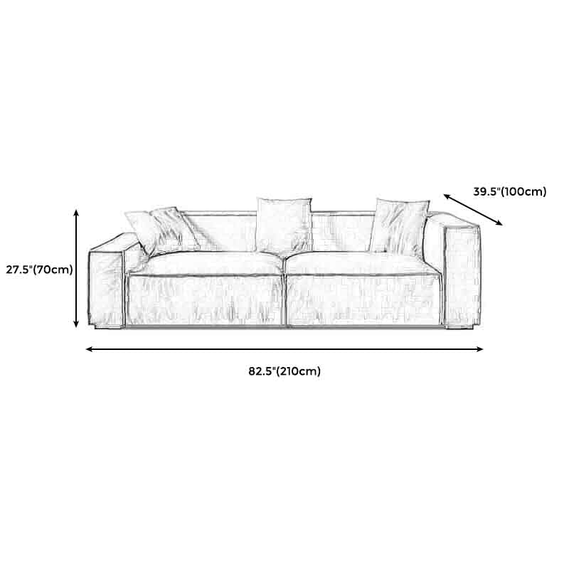 Tight Back Faux Leather Square Arm Sofa with Stain Resistant and Wear Resistance