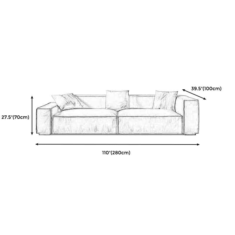 Tight Back Faux Leather Square Arm Sofa with Stain Resistant and Wear Resistance
