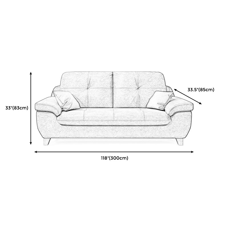 Faux Leather Pillow Top Arm Modern Sofa with Stain Resistant and Water Proof