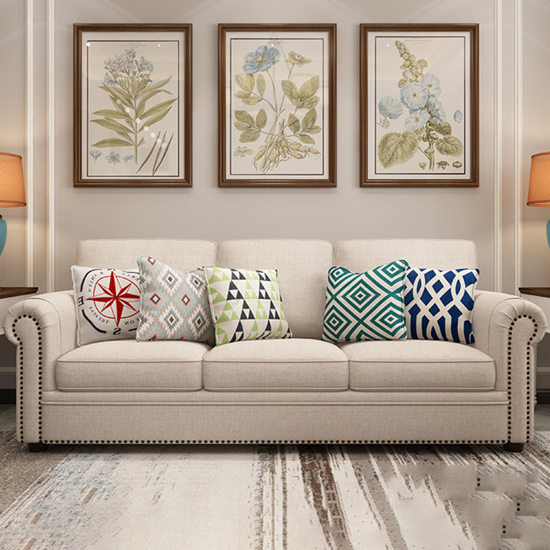 Modern Rolled Arm Standard Sofa with Loose Back Sofa for Apartment, Living Room