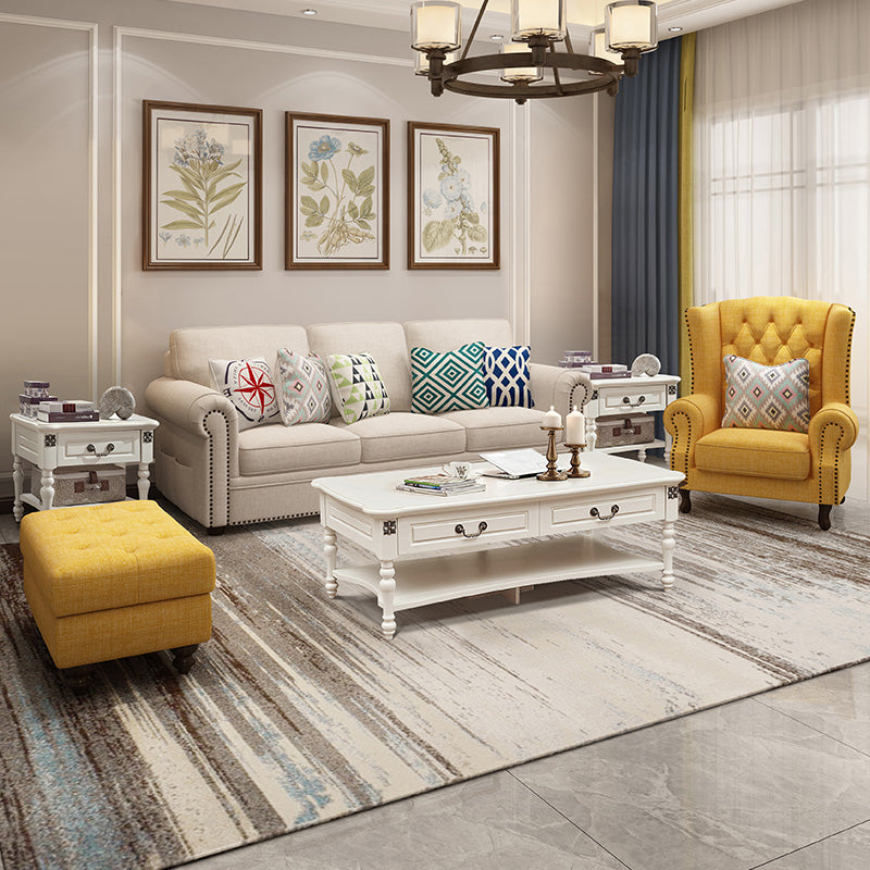 Modern Rolled Arm Standard Sofa with Loose Back Sofa for Apartment, Living Room