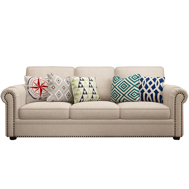 Modern Rolled Arm Standard Sofa with Loose Back Sofa for Apartment, Living Room