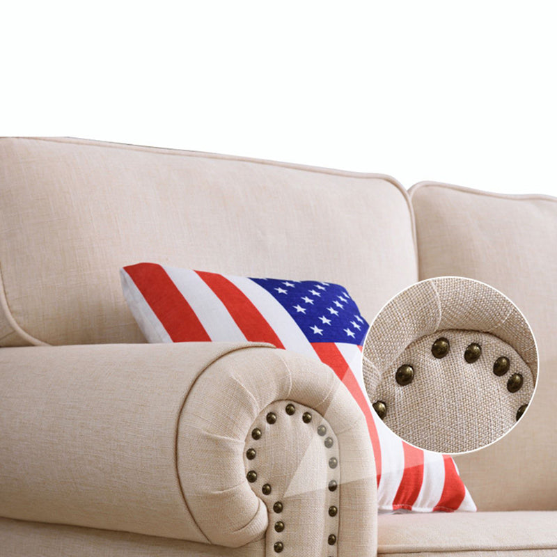 Modern Rolled Arm Standard Sofa with Loose Back Sofa for Apartment, Living Room