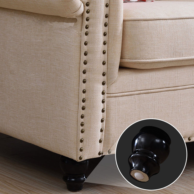 Modern Rolled Arm Standard Sofa with Loose Back Sofa for Apartment, Living Room
