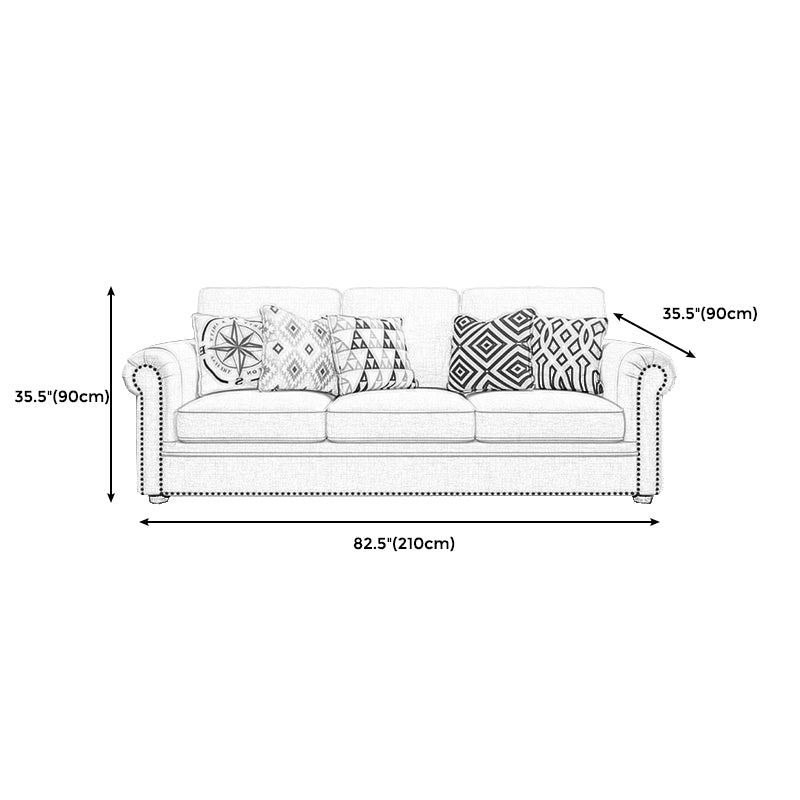 Modern Rolled Arm Standard Sofa with Loose Back Sofa for Apartment, Living Room