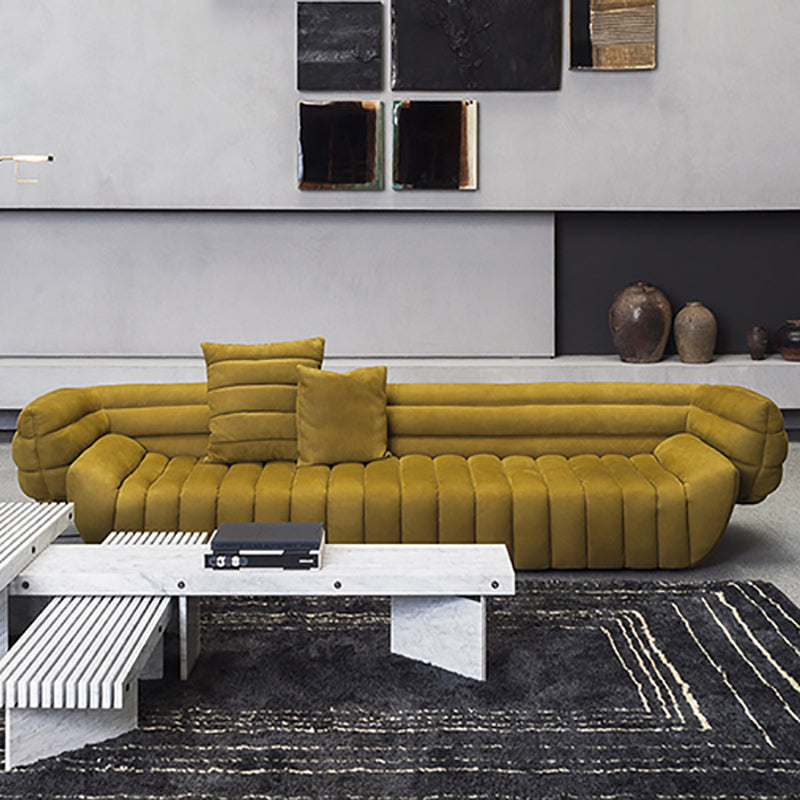 Transitional Modern Biscuit Back Sofa 23.62"High Velvet Tuxedo Arm Chesterfield Sofa