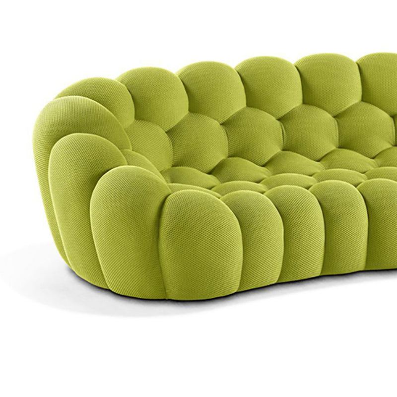 Ultra-Modern Curved Sofa 31.5"High Fabric Biscuit Back Armless Sofa