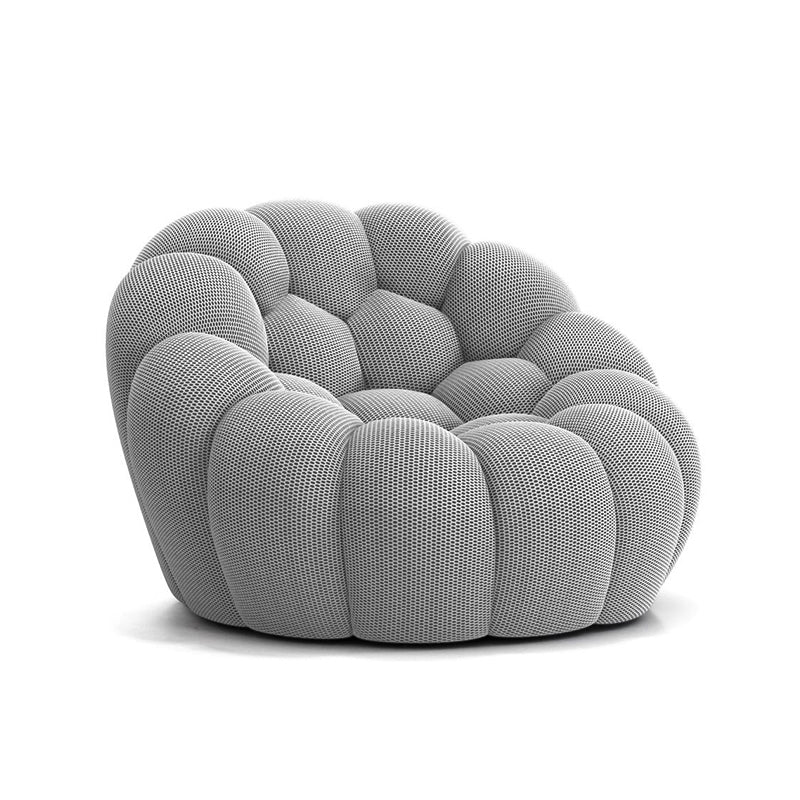 Ultra-Modern Curved Sofa 31.5"High Fabric Biscuit Back Armless Sofa