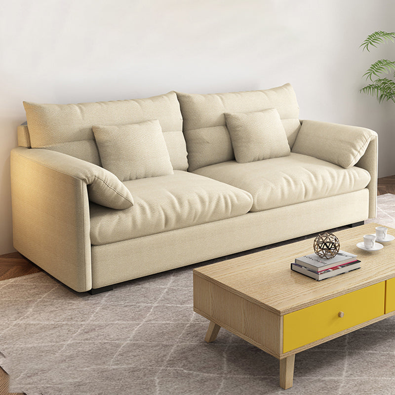 Beach Biscuit Back Standard Sofa 27.6"High Pillow Top Arm Sofa, Beige