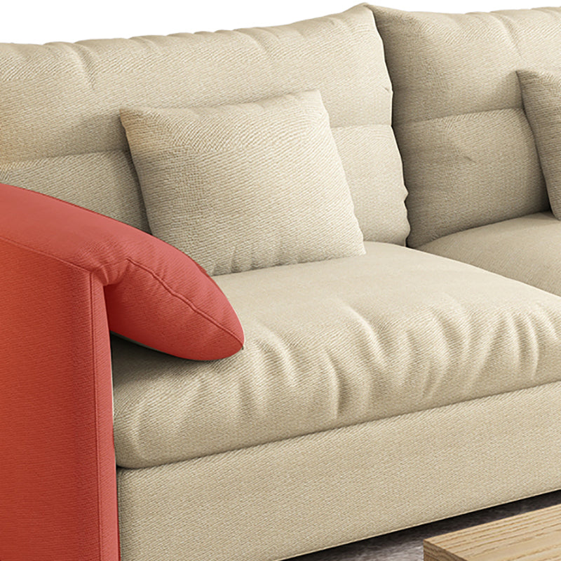 Beach Biscuit Back Standard Sofa 27.6"High Pillow Top Arm Sofa, Beige
