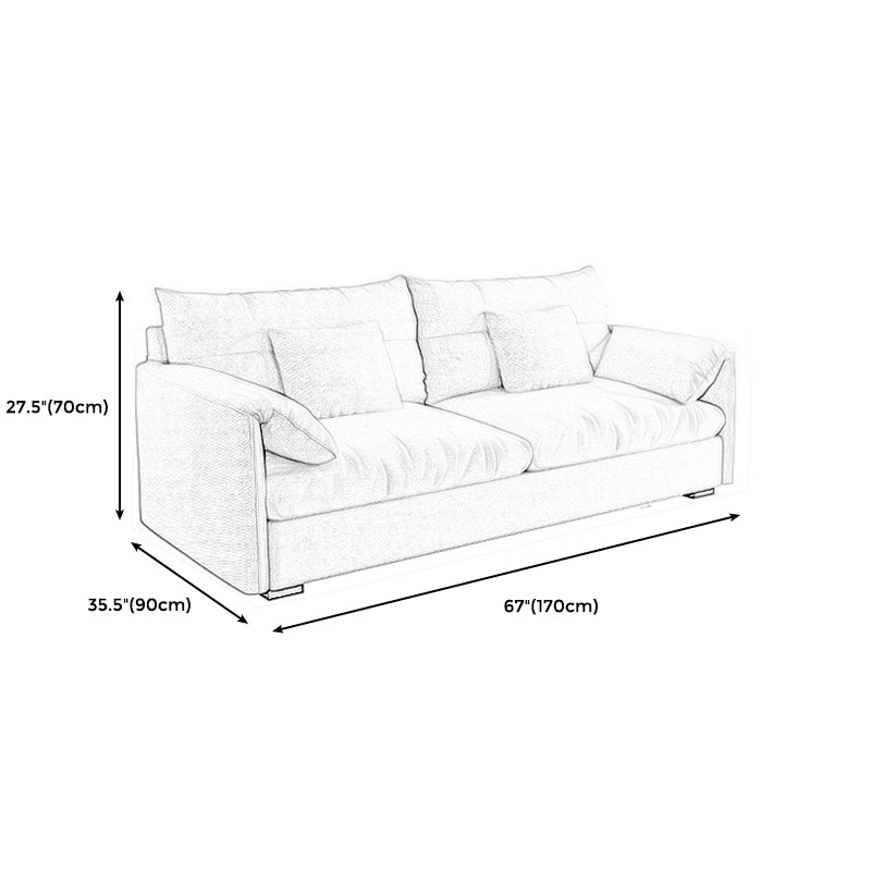 Beach Biscuit Back Standard Sofa 27.6"High Pillow Top Arm Sofa, Beige