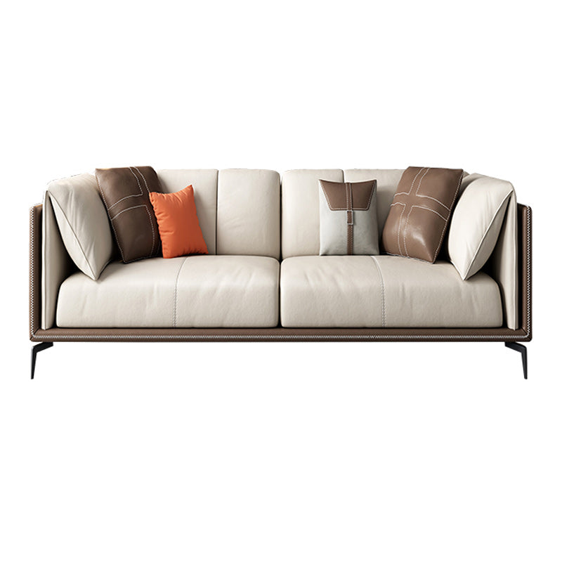 Transitional Modern Cushions Sofa 27.6"High Pillow Top Arm Sofa, Beige