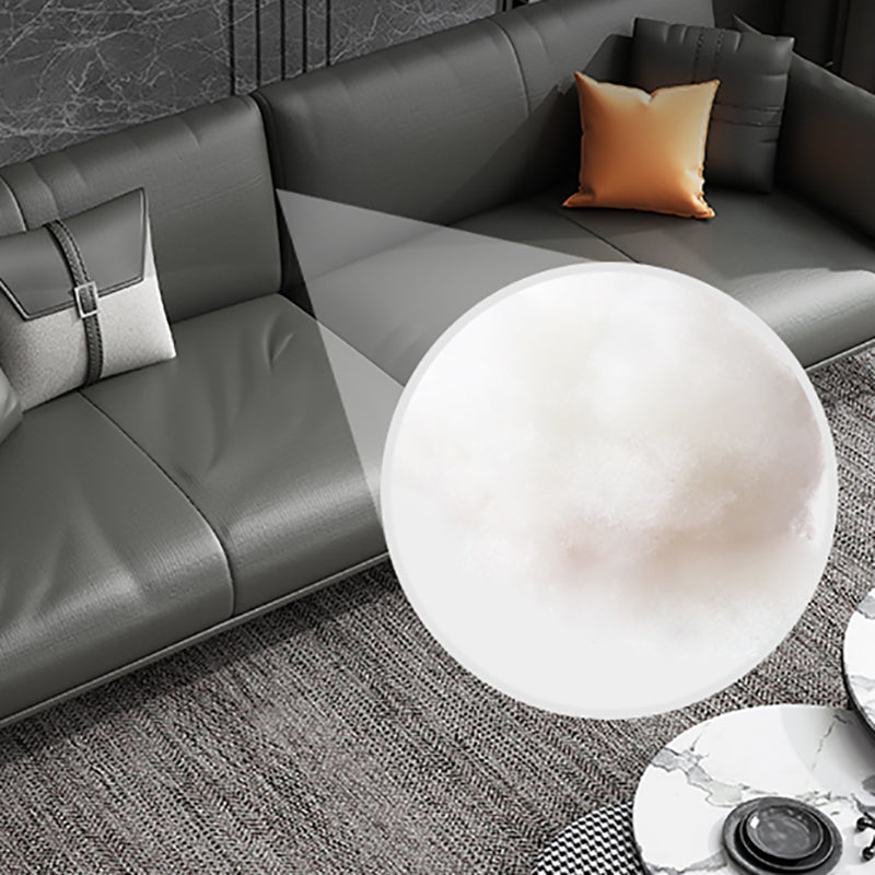 Black Industrial Sofa with Bolster Pillows 31.5"High Square Arm Sofa