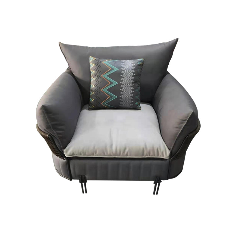 Ultra-Modern Faux Leather Square Arm Sofa with Loose Back Stain Resistant Standard Sofa