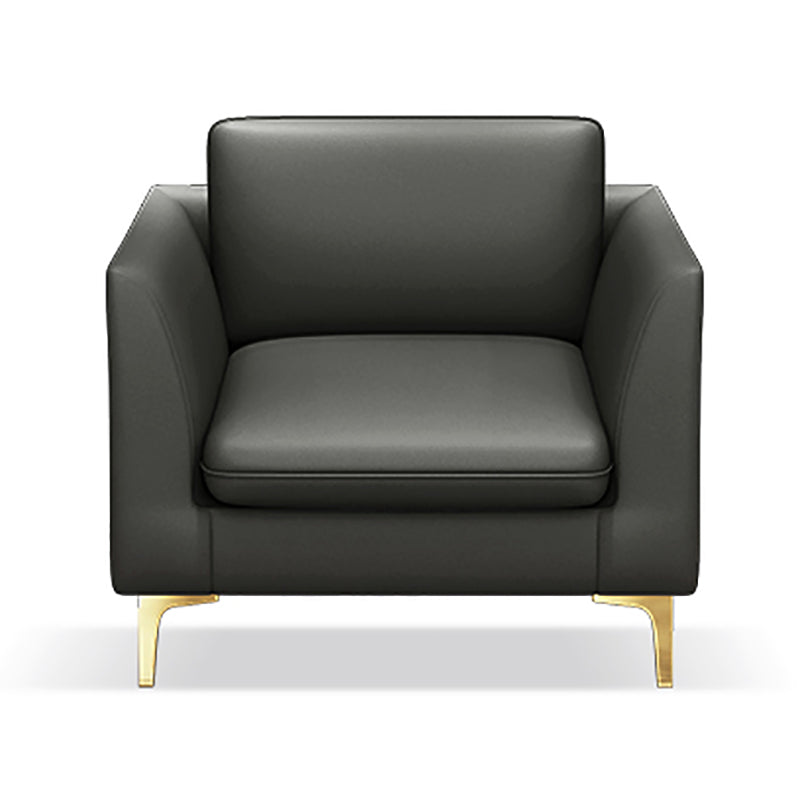 Gold Modern Fabric Sofa with Bolster Pillows 29.53"High Square Arm Sofa