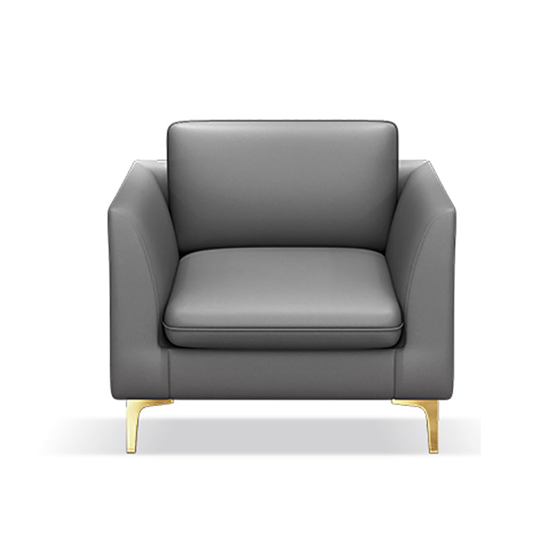 Gold Modern Fabric Sofa with Bolster Pillows 29.53"High Square Arm Sofa