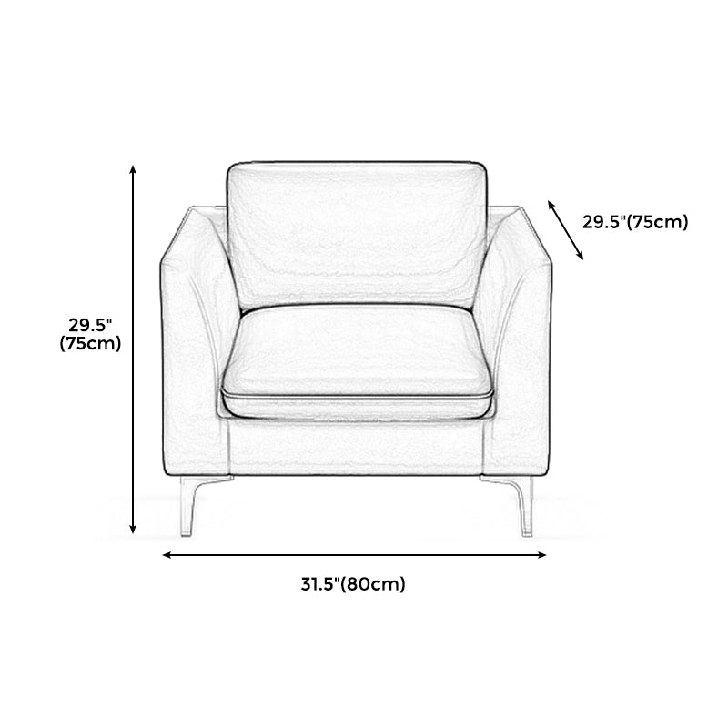 Gold Modern Fabric Sofa with Bolster Pillows 29.53"High Square Arm Sofa
