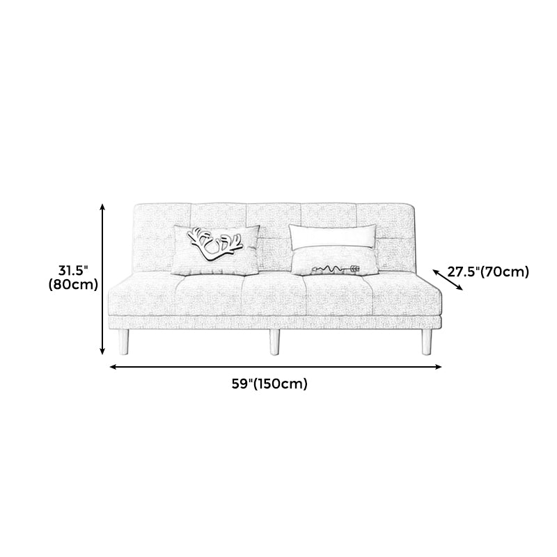 30.31" H Linen Armless Sofa with Biscuit Back Foldable Convertible Sofa