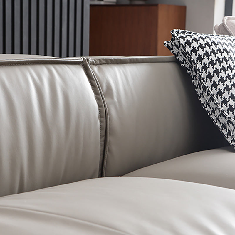 25.59" H Square Arm Modern Sofa with Tight Back Brown Sofa for Living Room