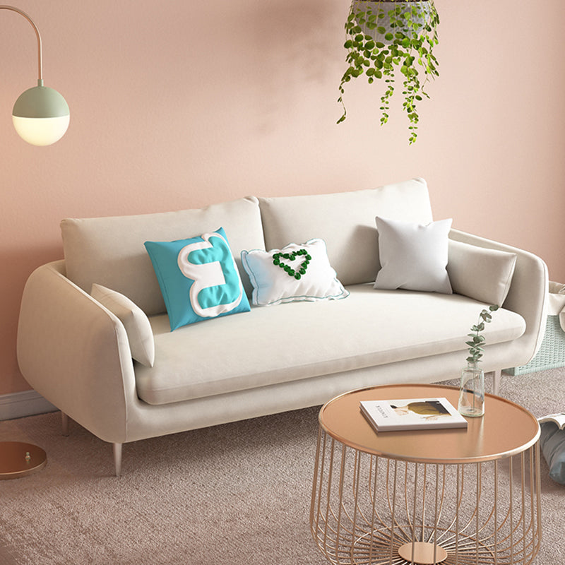 Modern Standard Cushions Sofa 25.5"W Square Arm Sofa with Bolster Pillows for Living Room