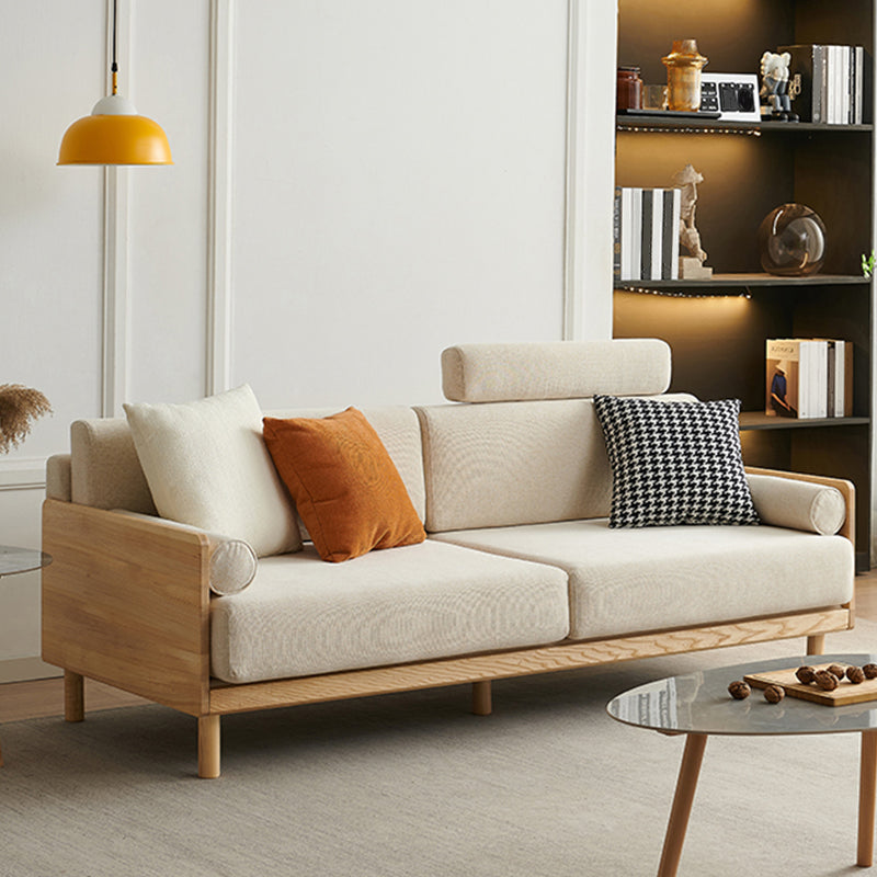 Ultra-Modern Linen Square Arm Sofa with Loose Back for Apartment and Living Room