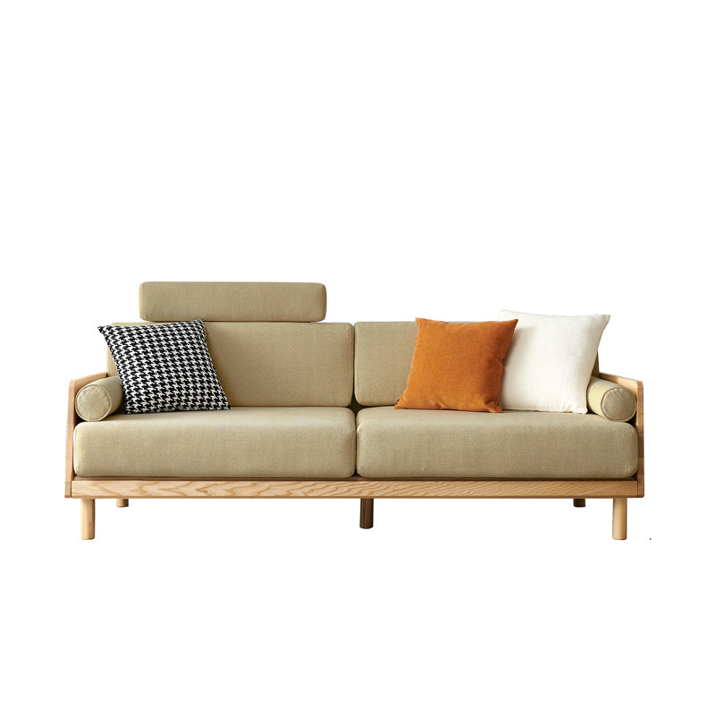 Ultra-Modern Linen Square Arm Sofa with Loose Back for Apartment and Living Room