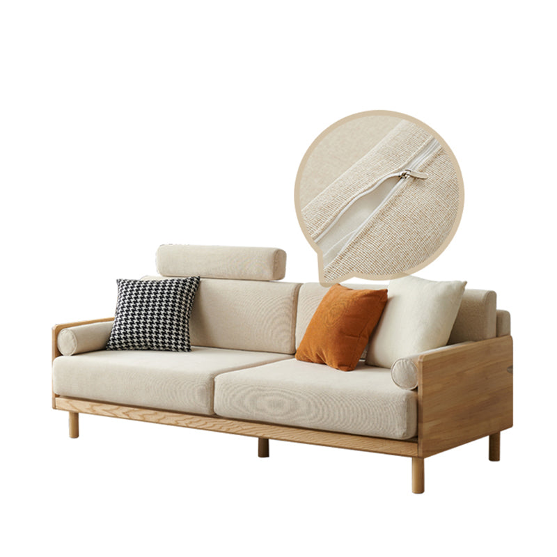 Ultra-Modern Linen Square Arm Sofa with Loose Back for Apartment and Living Room