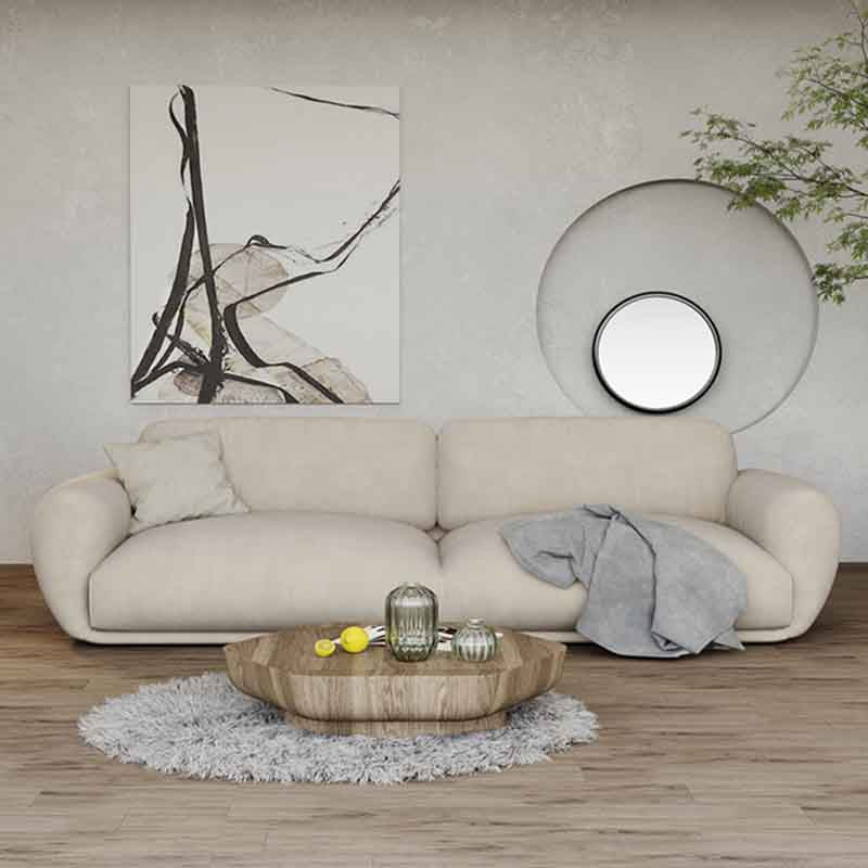 Square Arm Loose Back Sofa 39"W Modern Sofa for Living Room