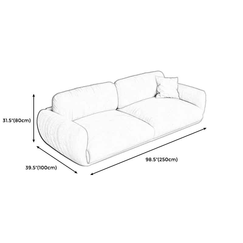 Square Arm Loose Back Sofa 39"W Modern Sofa for Living Room