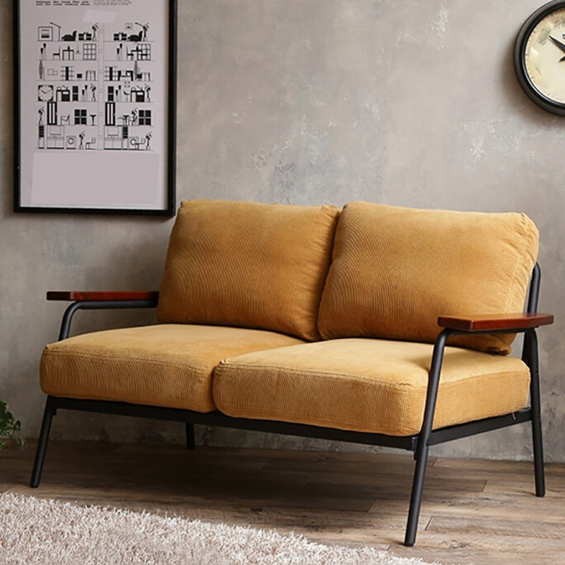 Loose Back Square Arm Classic Industrial Settee for Apartment and Living Room