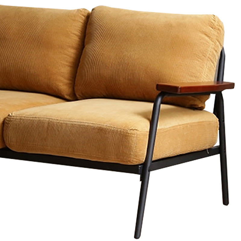 Loose Back Square Arm Classic Industrial Settee for Apartment and Living Room