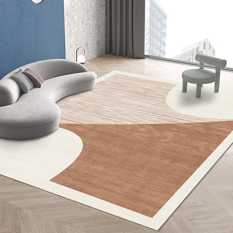 Green Casual Rug Polyester Irregular Color Block Rug Washable Rug for Living Room