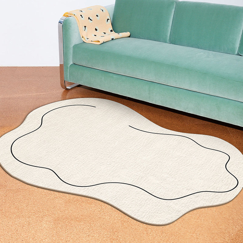 Witte curve tapijten polyester modern tapijt vlekbestendig tapijt voor woonkamer