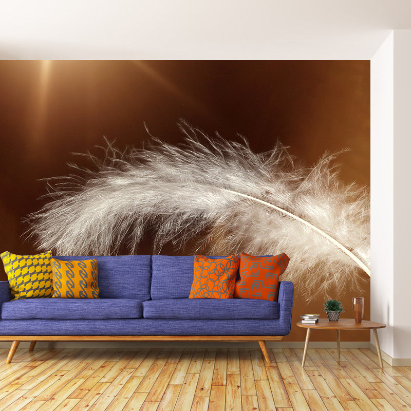 Photography Stain Resistant Mural Wallpaper Feather Sleeping Room Wall Mural