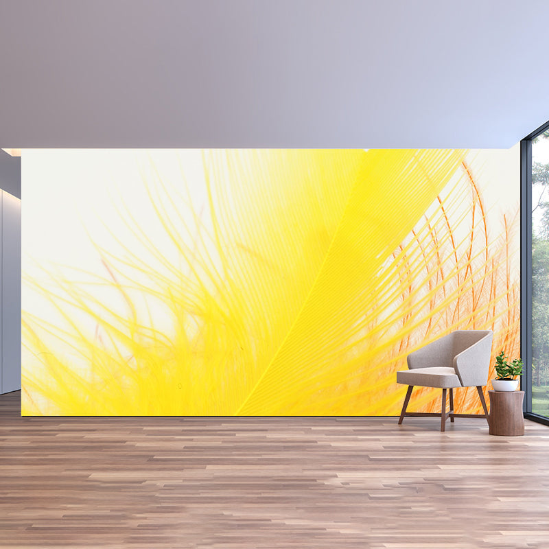 Photography Stain Resistant Mural Wallpaper Feather Sleeping Room Wall Mural