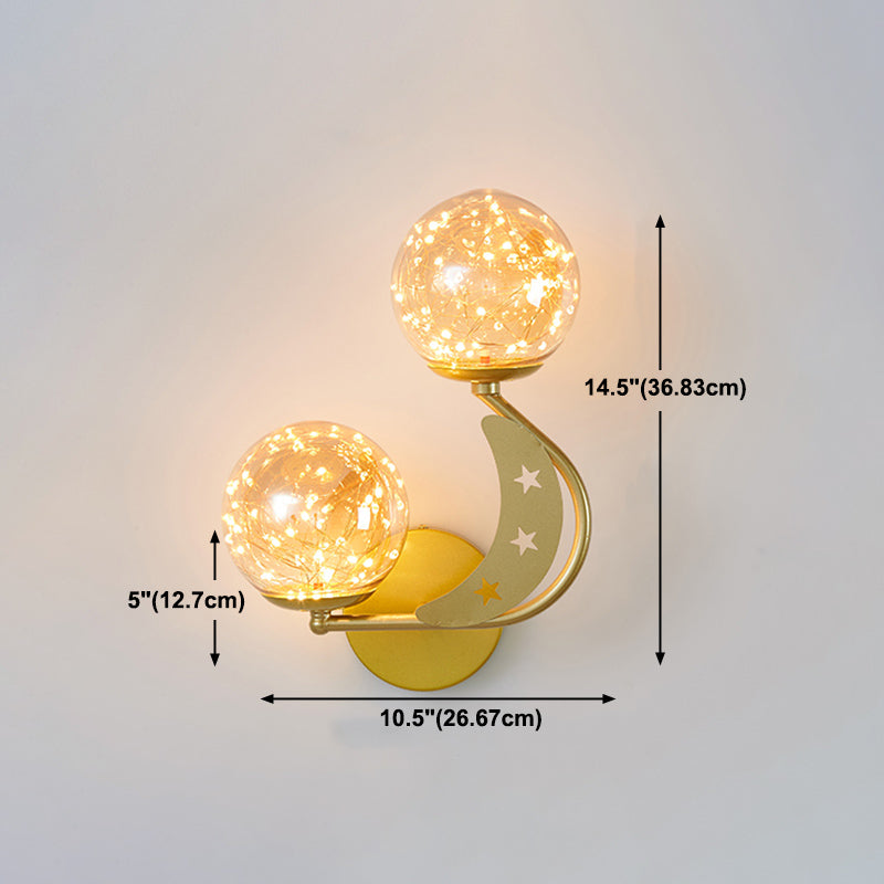 Modern Style Spherical Shape Wall Lights Glass Wall Mount Lights