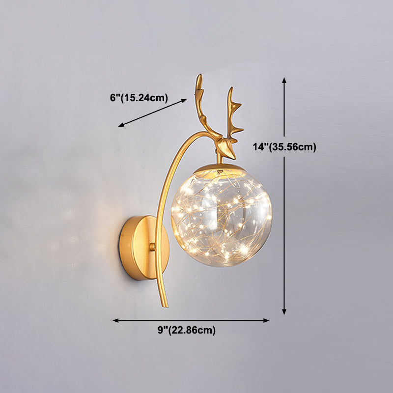 Modern Style Spherical Shape Wall Lights Glass Wall Mount Lights