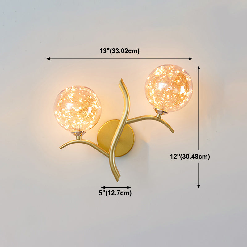 Modern Style Spherical Shape Wall Lights Glass Wall Mount Lights